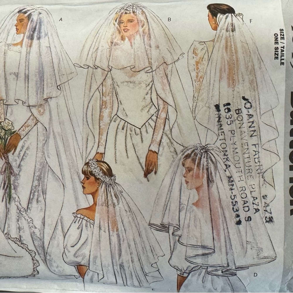 Butterick Bridal Veils Pattern #4649, from 2001.